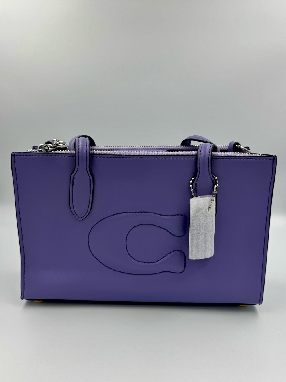 Coach Nina Small Tote CR097 Purple Refined Calf Leather Crossbody Used Like New